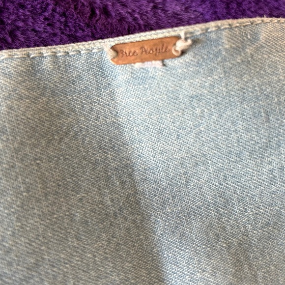 Free People Cotton Denim Brunch Babe Blouse - Picture 5 of 8